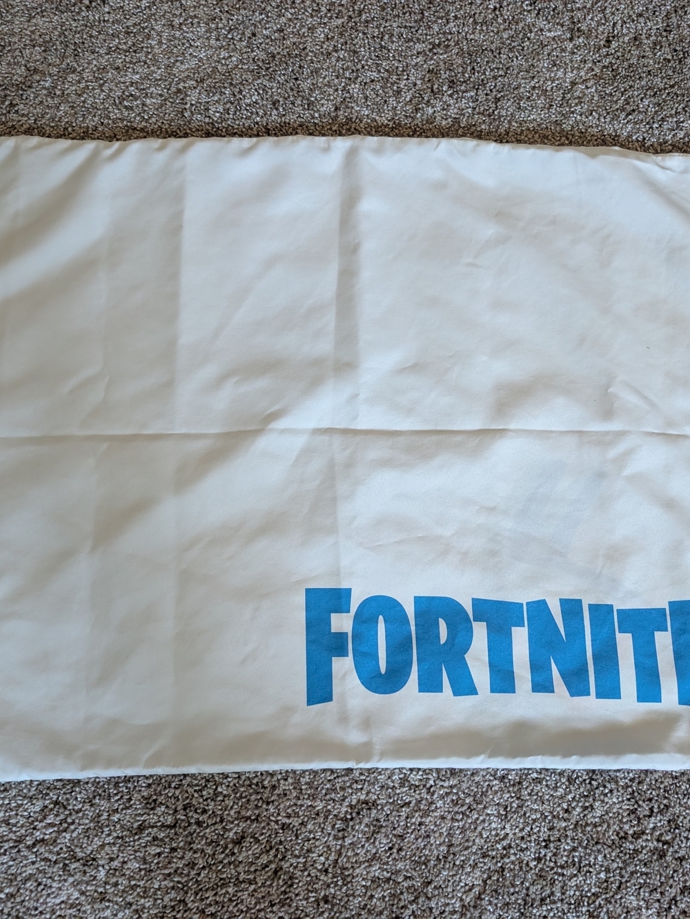 Fortnite White Pillowcase with Blue Logo